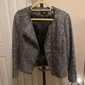 H&M tweed motorcycle jacket